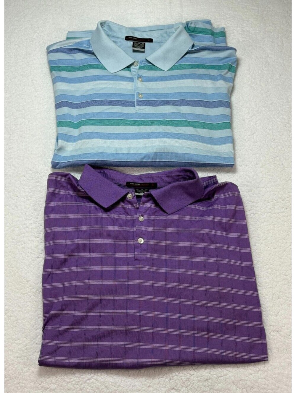 Nike Dri-Fit Men's Size XXL Golf Polos Tiger Woods Collection Lot of 2 Blue Purp